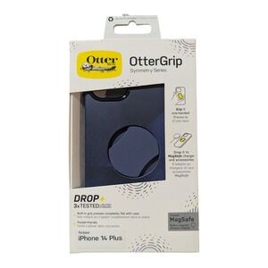 H3. OtterBox OtterGrip Symmetry Case Apple iPhone 14 Plus - Navy‎ Blue